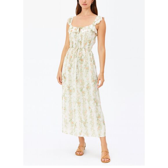 Gal Meets Glam Maxi Dress 2 Isabella Floral Ruffle Cross Back Lined - Picture 1 of 11